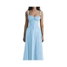 Vestido Longo Floral De Verão Para Mulheres Com Alças Ajustáveis, Midi Com Fenda E Amarração,