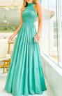 Vestido longo gola alta em viscose com lastex