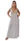 Vestido Longo Indiano Alça Cru C/ Forro-cod.00400 Vestido Longo Indiano Alça Cru C/ Forro-cod.00400