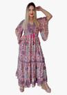 Vestido Longo Indiano Estampado Toque de Seda-Cod.LDR16025
