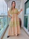 Vestido Longo Indiano Linha Luxo Premium Boho Chic c/ Forro-cod.61