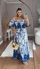 Vestido Longo Inspirado em Estampas Tropicais Moda Plus Size Vestido Longo Inspirado em Estampas Tropicais Moda Plus Size