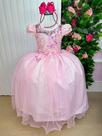 Vestido Longo Jardim Encantado Borboletas Rosa Bebê - Vila Lele