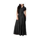 Vestido Longo Jeans Casual Elegante 2023 Com Bolso No Pescoço E Abotoamento Simples - Moda E Vestido Longo Jeans Casual Elegante 2023 Com Bolso No Pescoço E Abotoamento Simples - Moda E