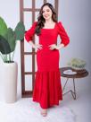 Vestido Longo Justo Sereia Malha Lese com Botões Festa Casamento Vestido Longo Justo Sereia Malha Lese com Botões Festa Casamento