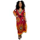 Vestido Longo Kaftan Indiana Plus Size Estampada Olho grego