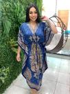 Vestido Longo Kaftan Indiano Estampada De Seda Plus Size 470