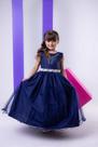 Vestido Longo Larissa Azul Petróleo para Meninas - Marie