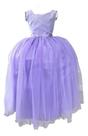 Vestido Longo Lilás Daminhas Festas Luxo Infantil Formatura Florista