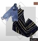 Vestido longo Listrado Malharia Nacional