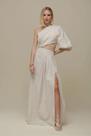 Vestido longo listrado