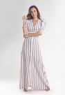 Vestido longo listrado tricoline