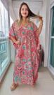 Vestido Longo Luxo Indiano Tipo Kaftan Manga 3/4 Toque de Seda-Cod. 1717