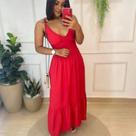 Vestido longo M ao G nas cores branca e vermelha