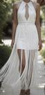 Vestido Longo Macramê Fenda Franjas Summer Vibe Exclusiva