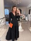 Vestido longo manga bufante chemise Tam P preto Vestido longo manga bufante chemise Tam P preto