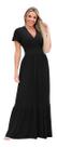 Vestido Longo Manga Curta Feminino Elastex Franzido Sem Bojo