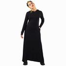 Vestido Longo Manga Longa Com Capuz Moda Casual Feminino
