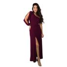 Vestido Longo Manga Única Aberta Com Fenda Convidada Casamento Vestido Longo Manga Única Aberta Com Fenda Convidada Casamento