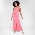 Vestido Longo Oh,Boy! Cavado e Fenda Frontal