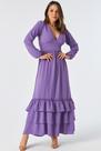 Vestido Longo PKS Decote V Lilás