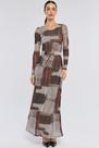 Vestido Longo PKS Tule Estampa Mixed Burgundy Vestido Longo PKS Tule Estampa Mixed Burgundy