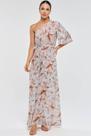Vestido Longo PKS Um Ombro Só Estampa Mousse