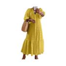 Vestido Longo Plissado Com Decote Em V Para Mulheres, Moda De Verão, Casual, Elegante, Estilo De
