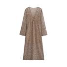 Vestido Longo Plissado Com Lantejoulas Sexy Para Mulheres, Decote Em V Profundo, Manga Longa, Vestido Longo Plissado Com Lantejoulas Sexy Para Mulheres, Decote Em V Profundo, Manga Longa,