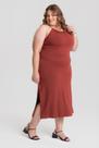 Vestido Longo Plus Size c/ Alças e Amarração Decote e Abertura Lateral - Serena