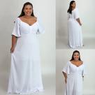 Vestido Longo Plus Size com Manga Flare - REF.9417