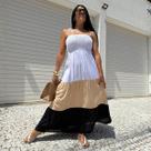 Vestido Longo Plus Size Em Viscolinho Com Alça Ajustável Leve E Elegante Perfeito Para O Verão