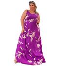 Vestido Longo Plus Size Estampa Floral