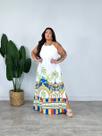 Vestido Longo Plus Size Floral com Alças