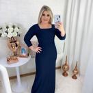 Vestido Longo Plus Size Manga 3/4 Moda Evangélica Feminina 2