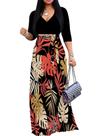 Vestido longo plus size mollyer com decote em V e bolsos 3XL Vestido longo plus size mollyer com decote em V e bolsos 3XL