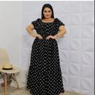 Vestido longo Poá Bolinha Vestido longo Poá Bolinha