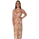 Vestido longo print rose gestante para amamentar decote v ajustável