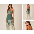Vestido longo resort MC Phalaina Opsis Marine