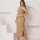 Vestido Longo Ribana c/ Fenda nas Laterais