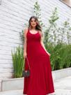 Vestido Longo Saia com Babado Laço nas Costas