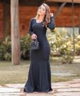 Vestido Longo Sereia Manga Longa Moda Evangélica Feminina