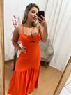 Vestido longo sol Modas feminino laranja tamnho G