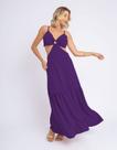 Vestido Longo Soltinho De Amarrar Vazado Alcinha Argola Duna