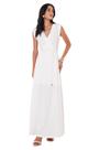 Vestido Longo Sommer Detalhe Linho Off-White