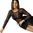 Vestido Longo Tule com Bojo e Cropped Incluso