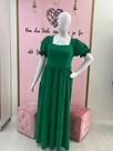Vestido longo verde com mangas tamanho G3