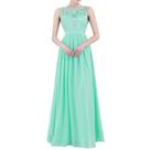 Vestido longo Verde Menta Madrinha Seda Chiffon festa Ref 14