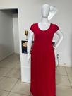 Vestido Longo Vermelho ViscoLycra Plus Size Moda Evangélica Veste 46/48
