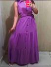 Vestido longo Viscolinho, tamanho G. Vestido longo Viscolinho, tamanho G.